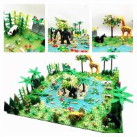 MOC RainForest Animals Jungle Building Blocks Toys Bush Flower Tree Plants Construction Blocks Compatible City Baseplate Bricks Bag Accessories