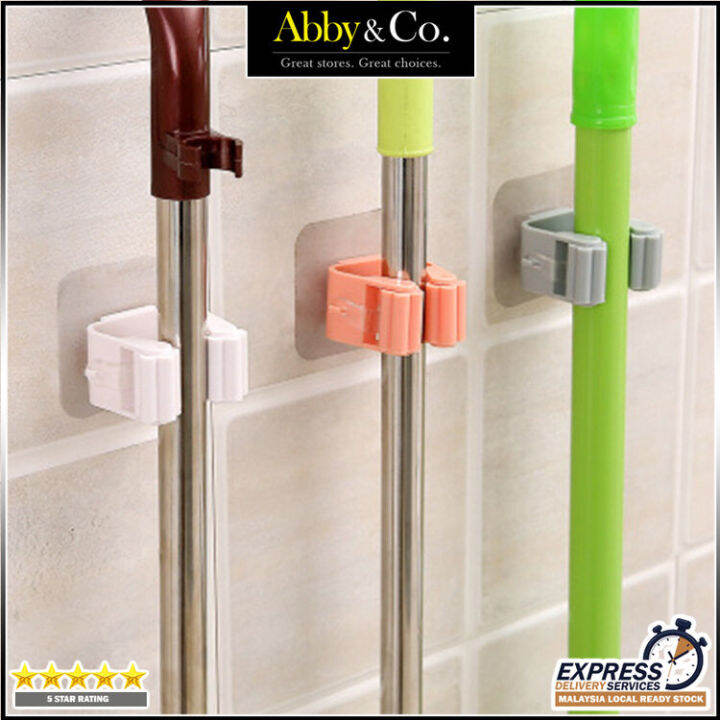 Abby & Co 1/5 Pcs Mop Hooks, Self Adhesive Traceless Mop Holder Hook