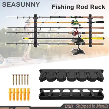Wall Mounted Fishing Rod Racks Storage Clips Clamps Holder Rack