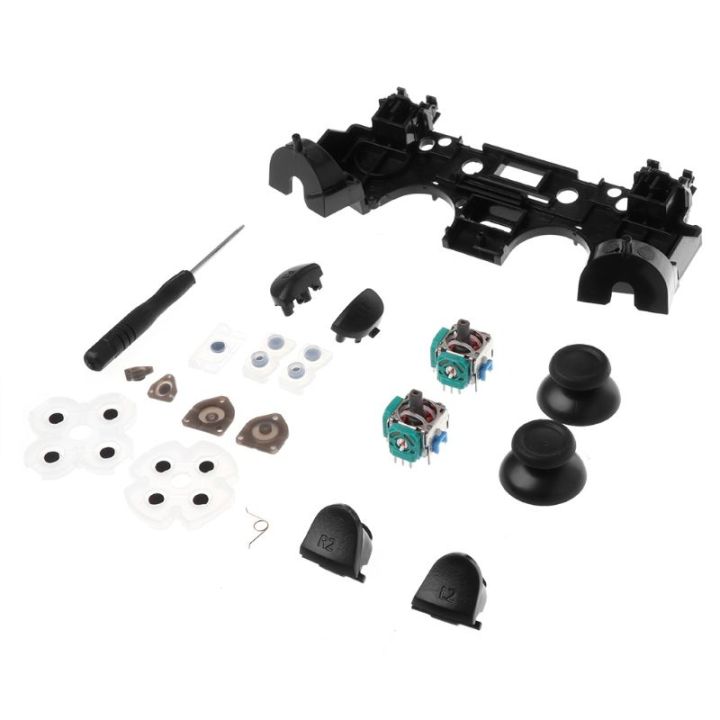 analog-joysticks-l2-l1-r1-r2-trigger-buttons-3d-rods-squeeze-cap-screwdriver-conductive-rubber-for-sony-playstation-4-ps4-controller-repair-kit