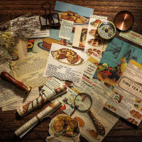 60sheetspack Retro Junk Journal Paper Time Flies Series Retro Material Paper Decorative Stationary Scrapbooking Diary Album