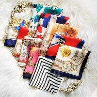 Women Small Square Silk Scarves 50*50cm Fashion Printing Neckerchief Girls Party Hair Bands