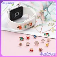 DOYOURS หลายสไตล์ สำหรับ iWatch สายกีฬา สร้อยข้อมือซิลิโคน สายนาฬิกาข้อมือตกแต่งเสน่ห์ ขาโลหะตกแต่งเล็บ นาฬิกาวงเครื่องประดับ อุปกรณ์เสริมสายรัด