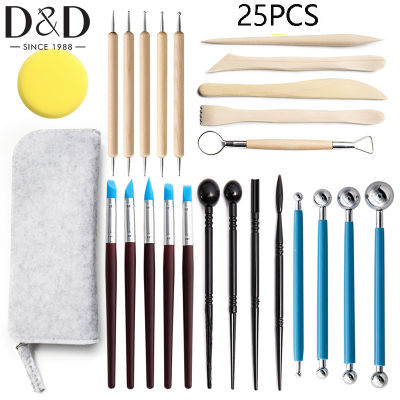 25pcs Polymer Clay Tools Ball Stylus Dotting Tools Modeling Clay Sculpting Tools Set Rock Painting Kit for Sculpture Pottery