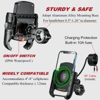 Motorcycle Phone Holder Wireless Charging USB-C 3.0 PD Quick Charger Moto Support Cellphone Handlebar Mount For 4-7 Inch Phone