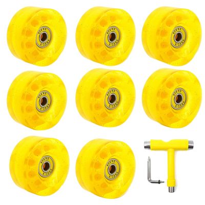 8 Pack 32 x 58mm 82A Roller Skate Wheels with Bearing,with Multi-Function Skateboard Roller Skating Accessories