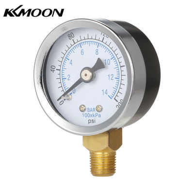KKmoon 40มม.0 ~ 200psi 0 ~ 14bar ตัวกรองสระว่ายน้ำน้ำความดัน Dial เครื่องวัดความดันไฮดรอลิคเมตร Manometer 1/8 "NPT