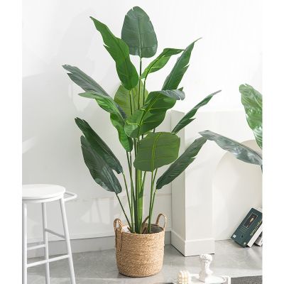 ∋✘✧ High-end light luxury simulation green plant fake decoration living room indoor bird of paradise flower tree