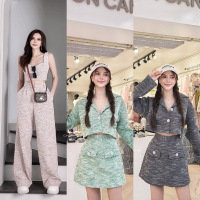 Cottoncandy New Ivy-vivy korea tweed set  ผ้าทอทวีตล่าสุดสั่งทอแบบสเป็นเด็กซ์ T-Shirtnista