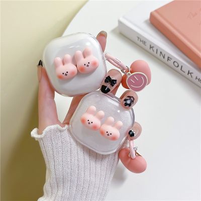 Case For Samsung Galaxy Buds 2/pro/live Cute Rabbit Transparent Earphone Protector Anti-drop Silicone Case For Galaxy Buds2 Pro Headphones Accessories