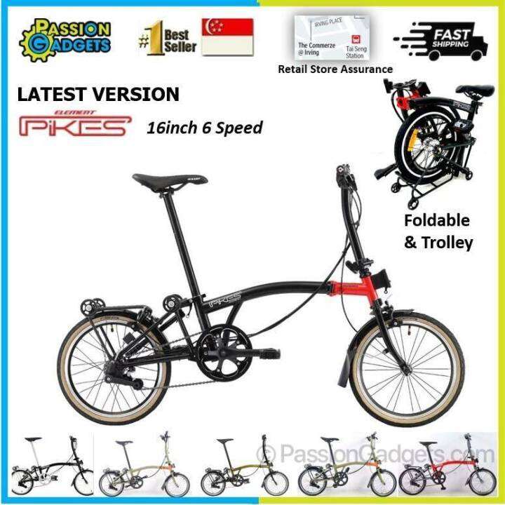 Pikes 9S Trifold Foldie Bike 16inch 9 Speed Foldable Bicycle Sturmey