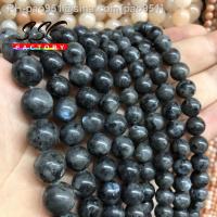 Natural Black Labradorite Stone Beads Round Larvikite Beads For Jewelry Making DIY Bracelet 4 6 8 10 12MM 15 Strand Wholesale