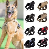 【FCL】○●✎ Dog Harness NO PULL Reflective Collar Breathable Adjustable Pasted Name Outdoor Walking