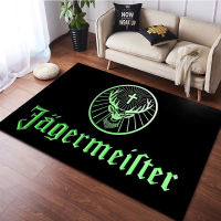 Jagermeister Logo Car for Living Room Home Decoration Coffee Table Large Area Rugs Lounge Floor Mat Non-Slip Rugs for Bedroom