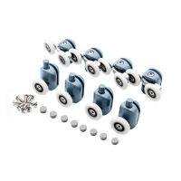 8pcsset Double Upper Single Down 23mm25mm27mm Chromed Wheel Sliding Door Bearing Rollers Hardware For Shower Cabin