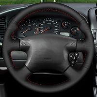 Black Hand stitch Microfiber leather Car Steering Wheel Cover For Nissan Almera (N16) X-Trail (T30) Terrano 2