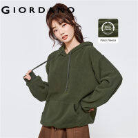 Giordanoผู้หญิง เสื้อกันหนาวมีฮู้ดขนแกะแบบพลิกกลับได้ของจิงโจ้ Free Shipping 05322799