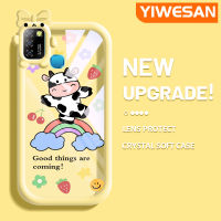 YIWESAN เคสสำหรับ Infinix Smart 5 Smart 6 Smart 7 Hot 10 Lite เคสโคนมลายการ์ตูนน่ารักสร้างสรรค์เลนส์กล้องถ่ายรูปสัตว์ประหลาดน้อยน่ารักเคสโทรศัพท์โปร่งใสเคสห่อหุ้มซิลิโคนนิ่มกันกระแทก