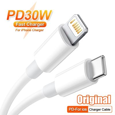 Original PD 30W Fast Charger Cable For iPhone 14 8 12 13 Pro MAX MiNi XS XR SE iPad USB-C For Apple Lightning Cable Accessories Wall Chargers