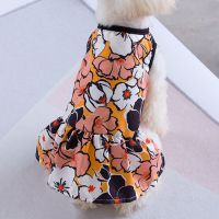 New Cute Big Flowers Dog Dress Dog Clothes Cozy Sleeveless Dog Shirt Pet Dress Sundress Princess Party Small Dog Skirt Outfit