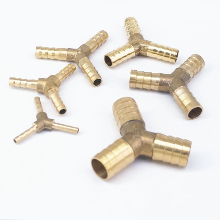 lot-2-y-hose-barb-i-d-3-4-5-6-7-8-10-12mm-3-ways-brass-coupler-splicer-connector-fittings