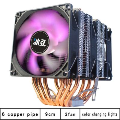 พัดลม12V 4Pin พัดลมระบายความร้อน Cpu Led Rgb Pwm 90Mm 6ท่อทองแดงบริสุทธิ์สำหรับ Intel 1356 1366 1150 1151 Am3 1155 1156และ Am4 + Am2ระบายความร้อน