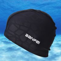 【CW】 Fabric Ears Hair Swim Pool Hat Durable Cap Men