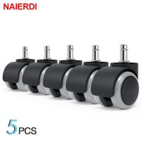 5PCS NAIERDI Universal Mute Caster 50KG Wheel 2" Replacement Office Chair Swivel Rollers 360 Degree Wheels Furniture Hardware