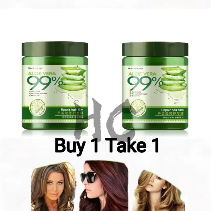 (Buy1 Take1）Aloe Vera 99 Repair Moisture Treatment Hot Oil Cream Hair