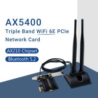 OKDEALS AX5400 AX210 802.11ชิปเซ็ตไวไฟ6E PCIe 2.4G/5G/6Ghz การ์ดเน็ตเวิร์กไร้สายอะแดปเตอร์ WiFi 5400Mbps