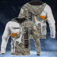 CYPRUS SKULL CAMO Army Military Flag 3D Printed Zipper Hoodie Man Military Pullover Sweatshirt Hooded Jacket Jersey Tracksuits