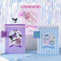 Sanrio เครื่องเขียนแบบโรลโอเวอร์ลายเมโลดี้สมุดโน้ต8ชิ้น B5ขดลวดนี้อุปกรณ์นักเรียนโรงเรียนไดอารี่ของขวัญขายส่ง