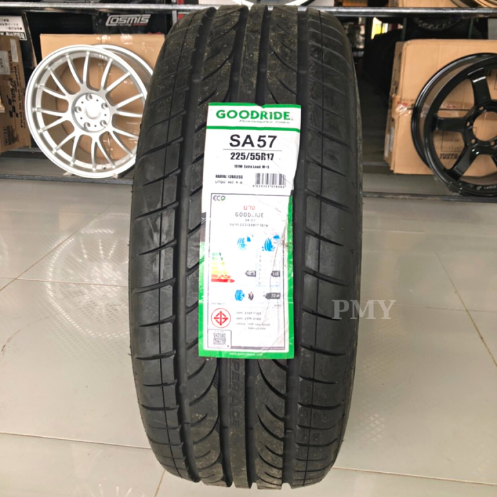 225-55r17-101w-ยี่ห้อ-goodride-รุ่น-sa57-ล็อตผลิตปี21-ราคาต่อ1เส้น-สายสปอร์ต-สมรรถนะ-โฉบเฉี่ยว-ยางแต่งซิ่ง-ยางรถยนต์ขอบ17-มีของพร้อมส่งฟรี