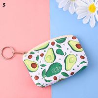 Dompet Koin Alpukat Lucu Dompet Kecil Tempat Kartu Kanvas Mini Wanita Tas Penyimpanan Kantong Tas Tangan PVC Gadis Cantik Casing Kunci Clutch 2021