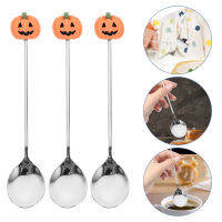 Leetshop 6pcs Halloween Spoons Stainless Steel Spoons Pumpkin Spoons Dessert Spoons Halloween Tableware