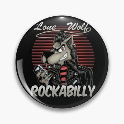 【CC】 Lone Wolf Rockabilly  Customizable Soft Pin Jewelry Collar Metal Hat Badge Brooch