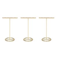 Earrings Display Stand Gold Earrings Display Rack T-Shape Earrings Showcase Golden