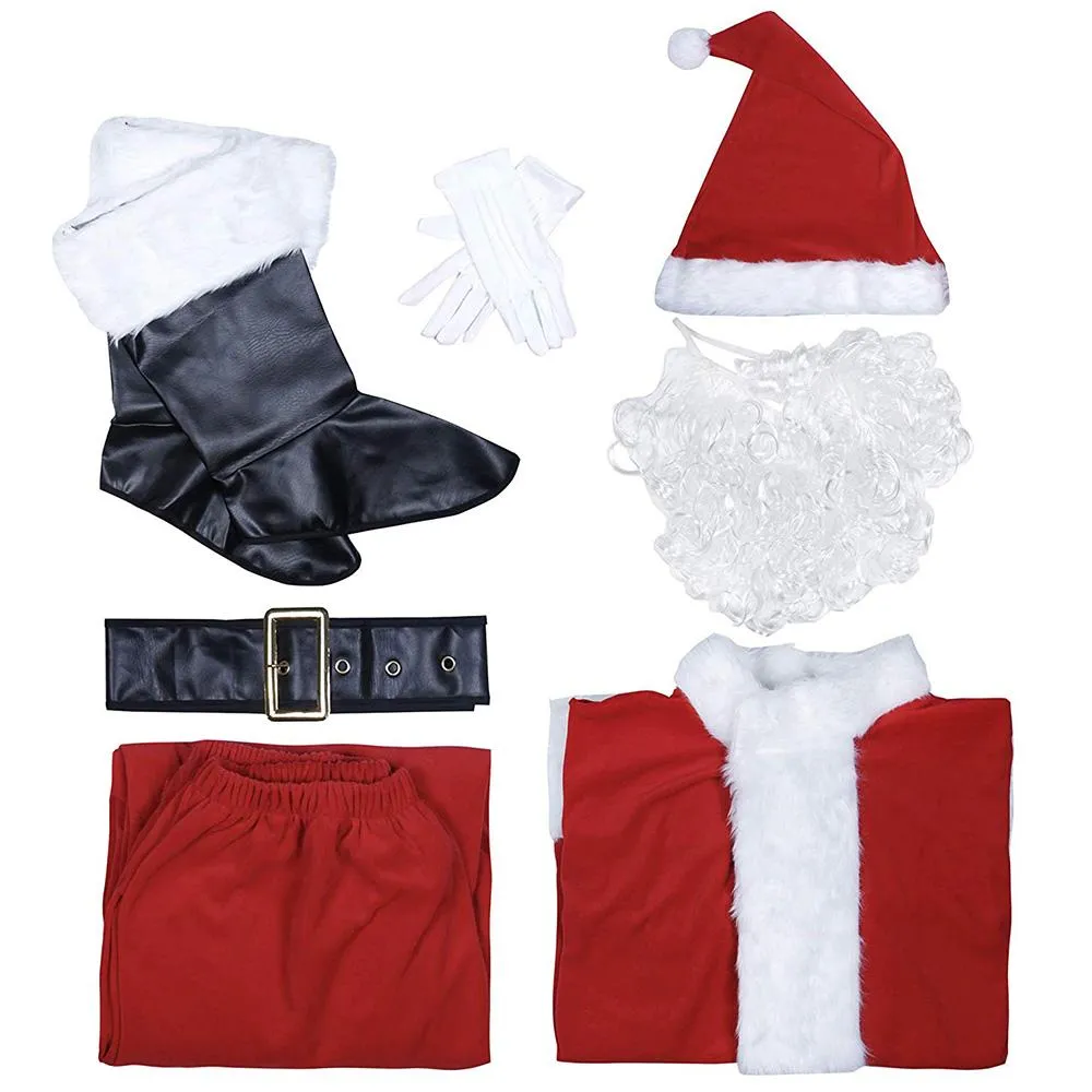 Ivajo Eraspooky Men Christmas Santa Claus Adult Costume Deluxe Velvet Suit  7Pcs | Lazada Ph