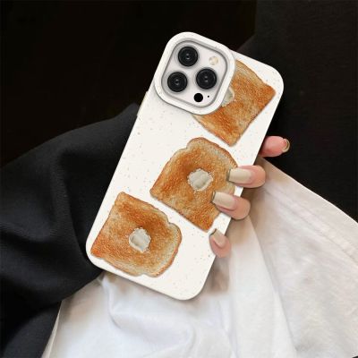 Ins Bread Pattern Biodegradable Wheat Straw Case For IPhone 14 13 12 11 Pro Max Mini X XS XR 7 Plus Soft Protection Phone Cover