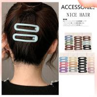 LULU 12pcs/lot สีทึบทึบ ปิ่นปักผมโลหะผสม แบบด้าน รูปวงรี คลิปผมด้านข้าง ง่ายๆ เป็นรูกลวง กิ๊ฟบ๊อบบี้ สำหรับผู้หญิง