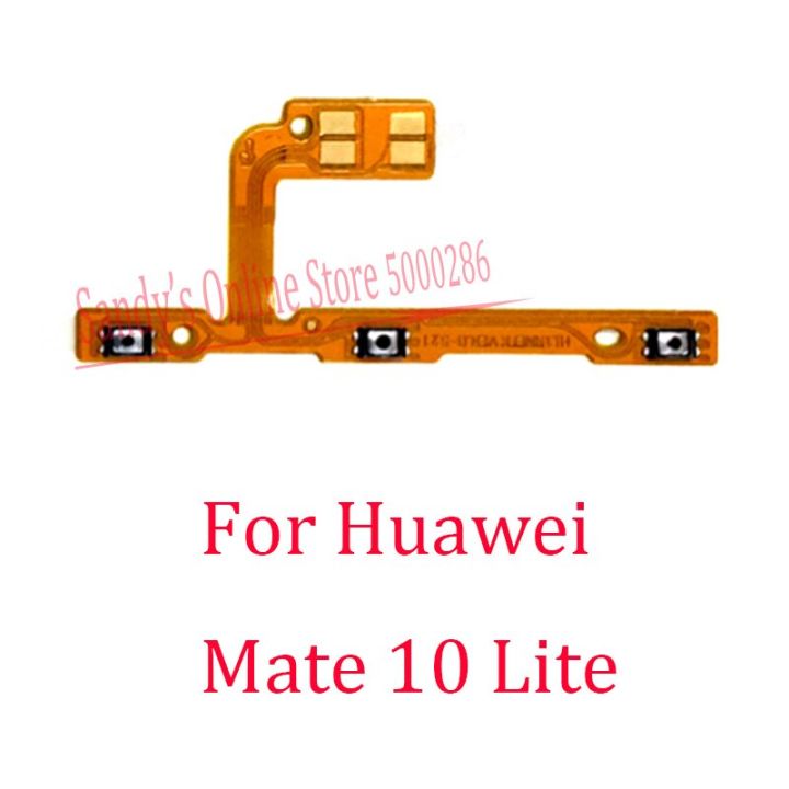 สวิตช์ปรับระดับเสียงกุญแจปุ่มด้านข้างสายเคเบิ้ลยืดหยุ่นสำหรับ Huawei Mate 10 Lite ระดับเสียง10 Lite ปุ่มเปิดปิดคีย์ด้านข้างปุ่มปรับสาย