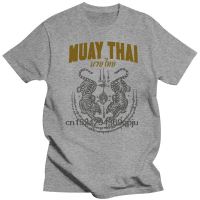 HotMens เสื้อผ้าผู้ชาย T เสื้อ Twin Tiger Sak Yant Muay Thai แฟชั่นผ้าฝ้าย S ตลกเสื้อยืด Novelty Tshirt ผู้หญิง (1)