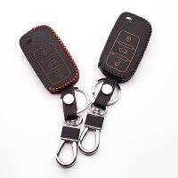 lujie Car key cover case skin set Fit for Volkswagen VW polo b5 b6 for golf 4 5 6 jetta mk6 tiguan 3 button leather folding keys case