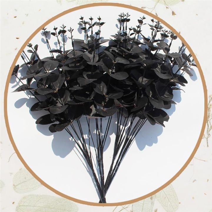 ayiq-flower-shop-ใหม่สีดำปลอมใบสาขาพืชเทียมสาขา-diy-จำลองยูคาพืชปลอมประดิษฐ์กรีนเนอรี่โฮมออฟฟิศตกแต่ง