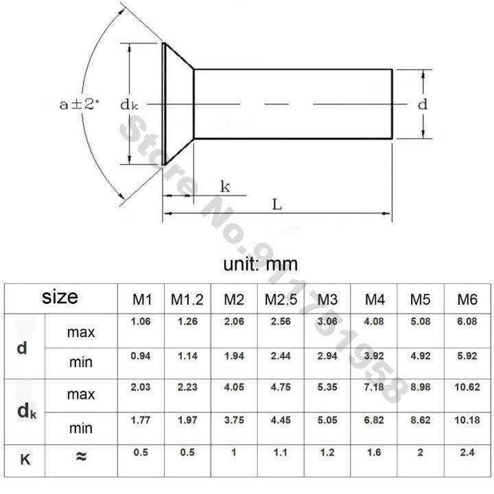 10-50pcs-304-stainless-steel-flat-countersunk-head-solid-rivet-m1-m1-2-m2-m2-5-m3-m4-m5-m6-self-plugging-gb869-diameter-1-6mm