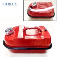 Karlux 10ลิตร ถังแกลลอนเหล็กเก็บน้ำมันสำรอง Fuel Tank ถังน้ำมันสีแดง พร้อมท่อเติมน้ำมัน