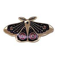 Mothman Cryptozoology Badge Shiny Celestial Witchcraft Moon Pin Spooky Halloween Decor