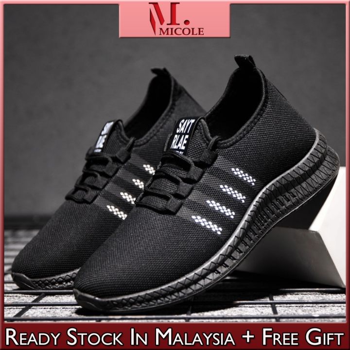 Ready Stock MICOLE S032 Fashion Men Flyknit Sport Shoes Breathable ...