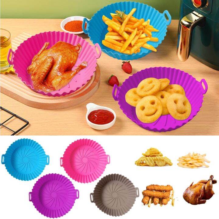 Air Fryer Silicone Pot Reusable Non Stick Air Fryers Round Liners Food
