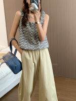 M.Zi Korean Version Of Sweet And Spicy Girl Style Loose Sleeveless Thin Square Collar Small Incense Vest/Sling